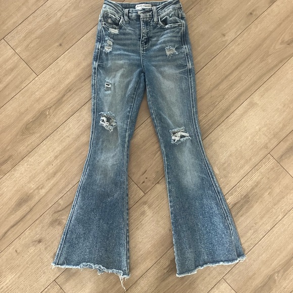 Flying Monkey Vintage Blue Flare Jeans - Picture 1 of 6